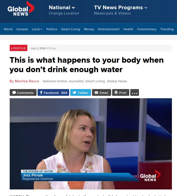 Dehydration – Not Enough Water – from Global News