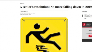 A senior’s resolution: No more falling down in 2019 – From The Globe and Mail